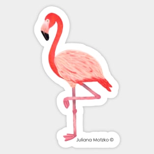 Flamingo Bird Realistic Illustration Sticker